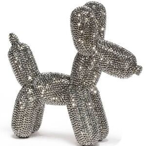Interior Illusions Graphite Rhinestone Ceramic Dog Balloon Piggy Sculpture